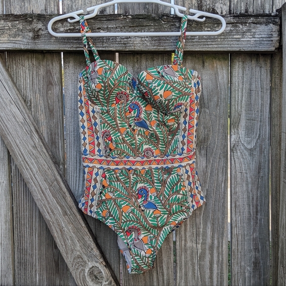 Tory Burch one piece tropical swimsuit with cups - Picture 2 of 6